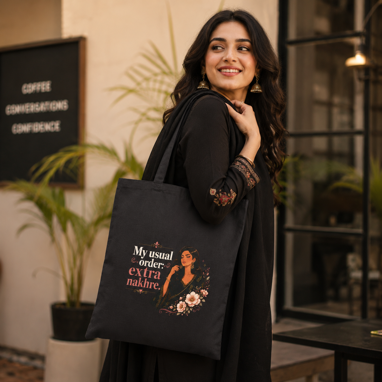 “My Usual Order: Extra Nakhre” Cotton Canvas Tote Bag