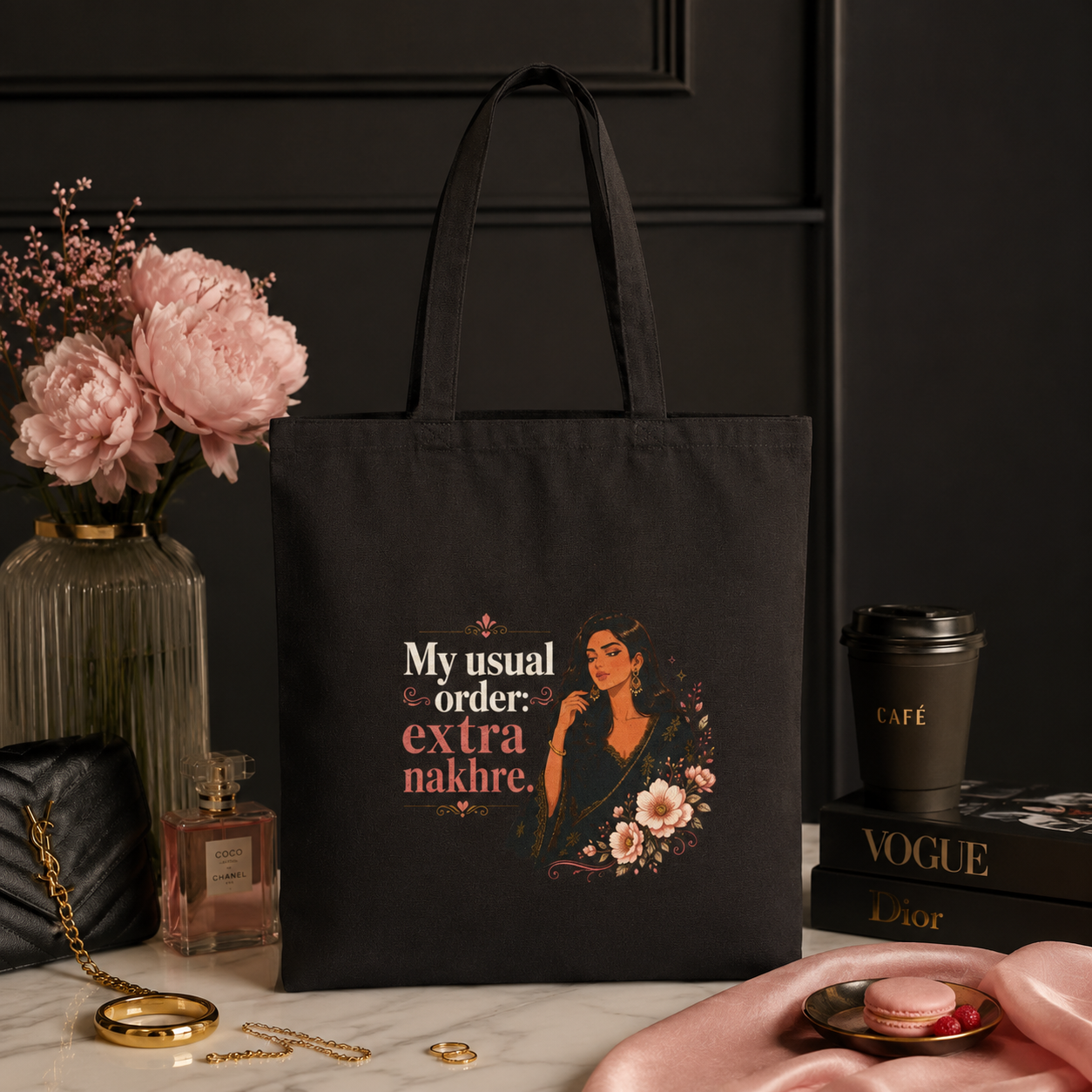 “My Usual Order: Extra Nakhre” Cotton Canvas Tote Bag
