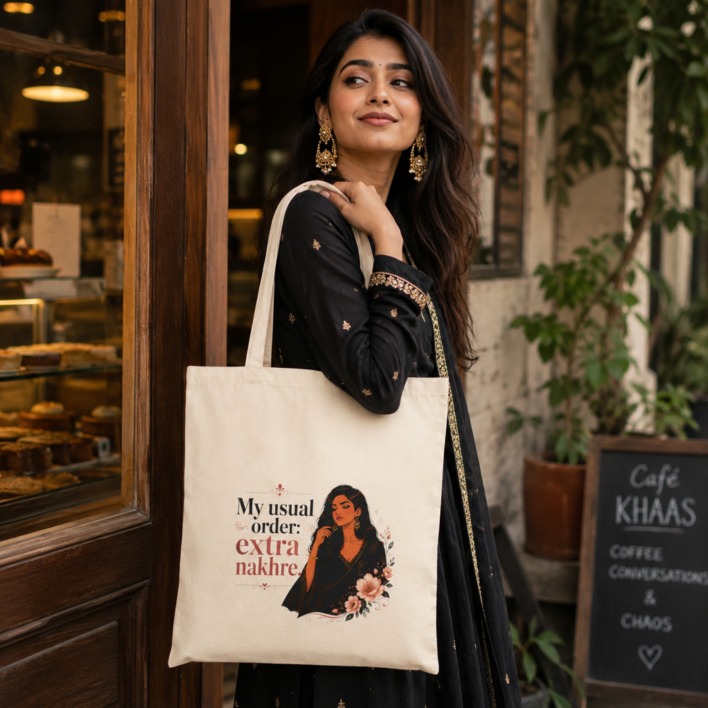 “My Usual Order: Extra Nakhre” Cotton Canvas Tote Bag