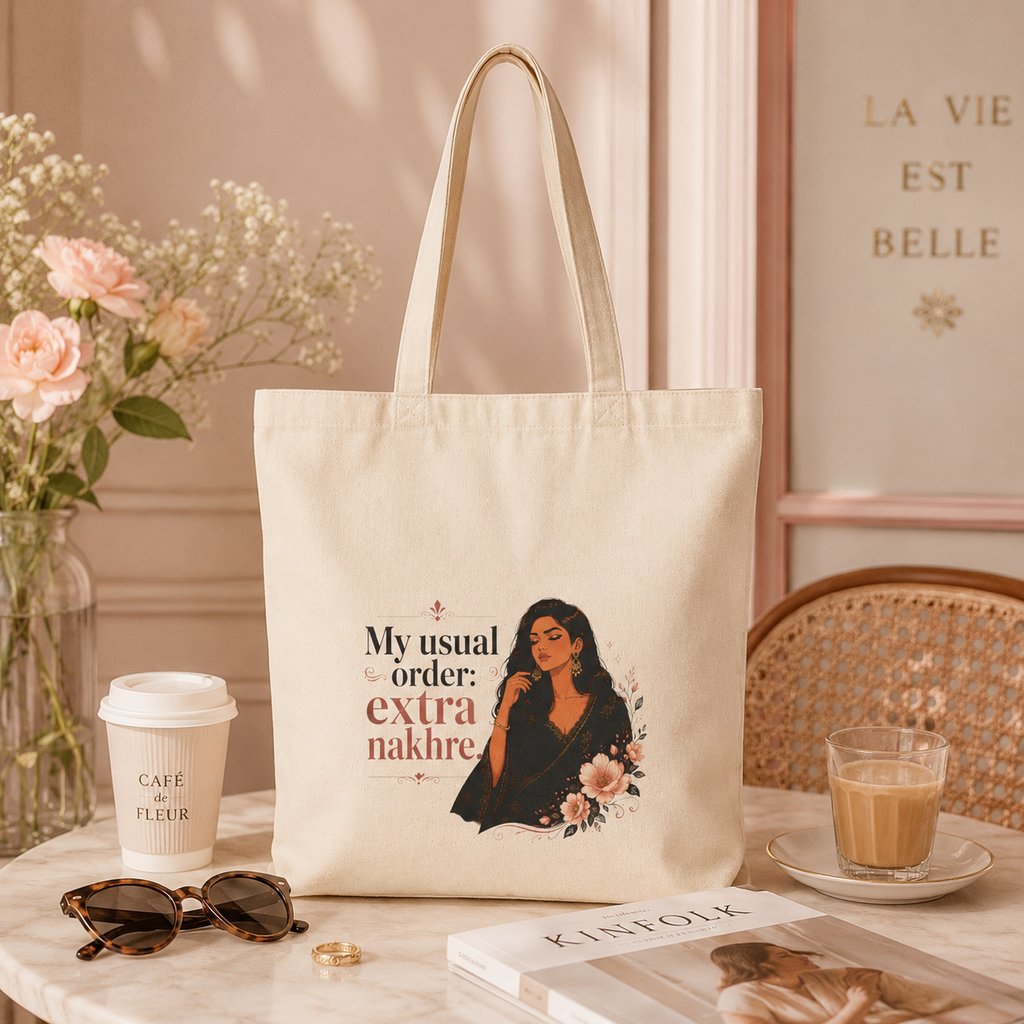 “My Usual Order: Extra Nakhre” Cotton Canvas Tote Bag