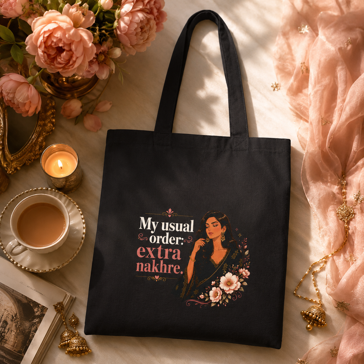 “My Usual Order: Extra Nakhre” Cotton Canvas Tote Bag