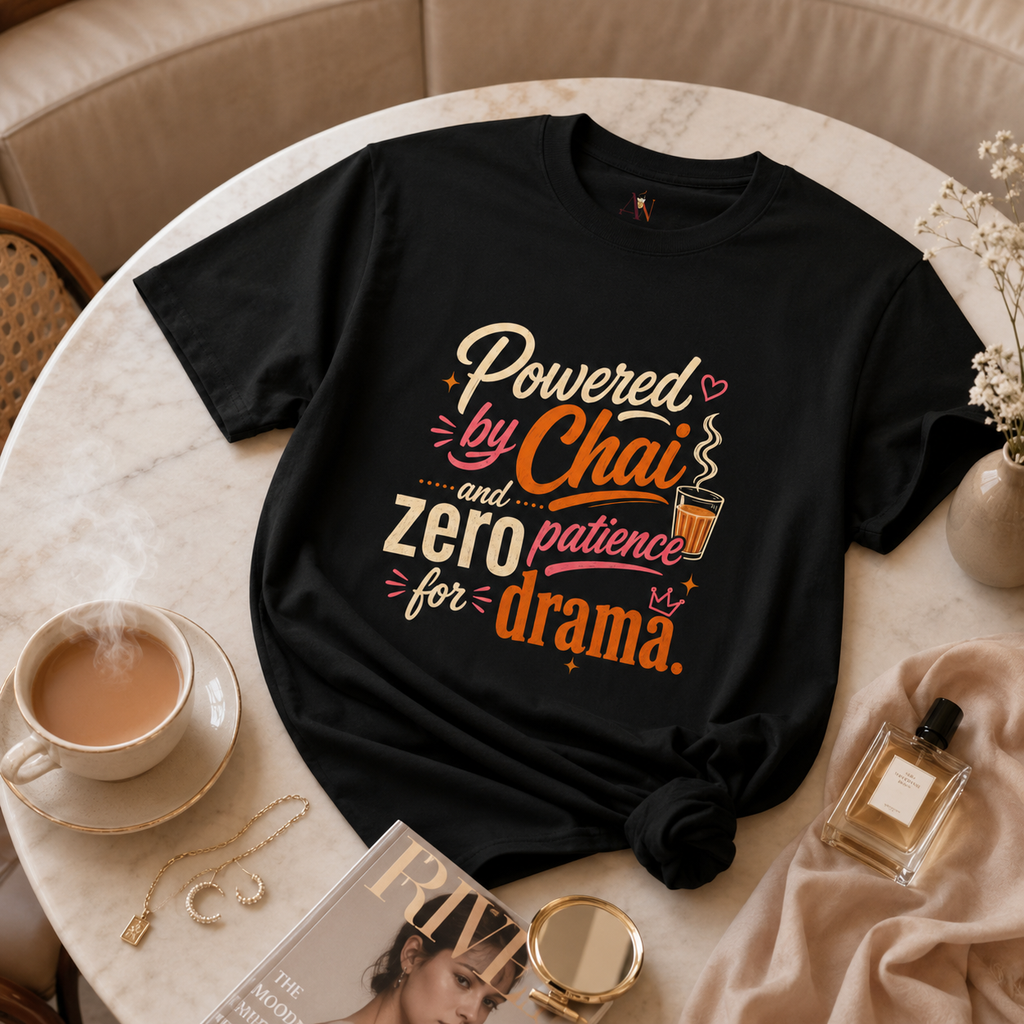 “Powered by Chai” Oversized Graphic Tee