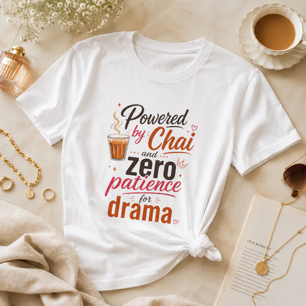 “Powered by Chai” Oversized Graphic Tee