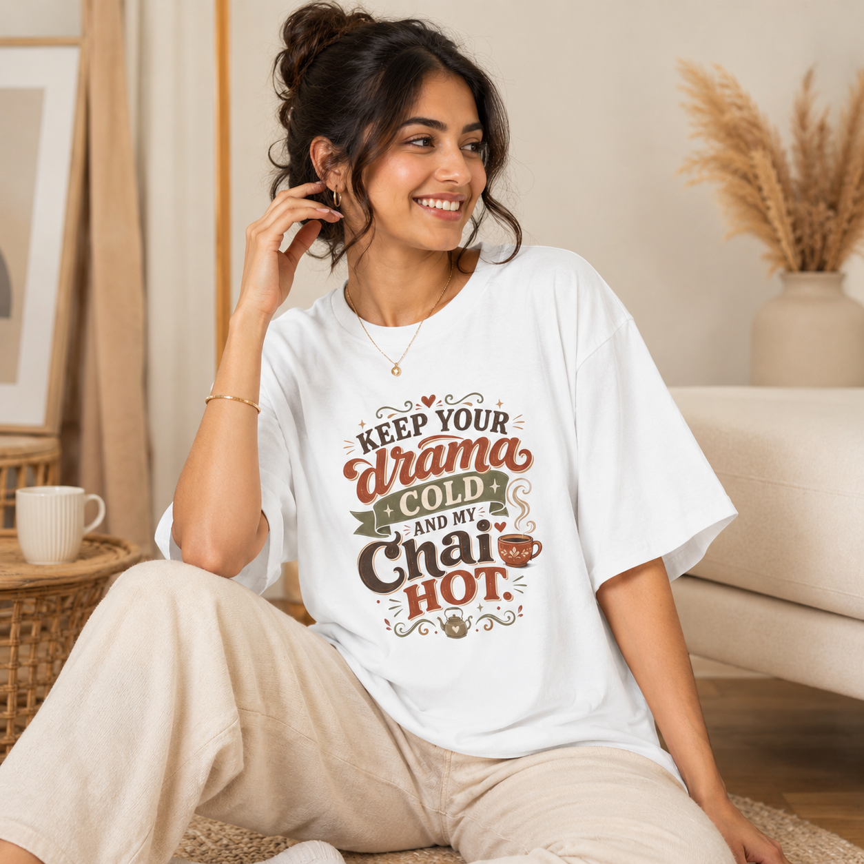 “Keep Your Drama Cold and My Chai Hot” Graphic Tee