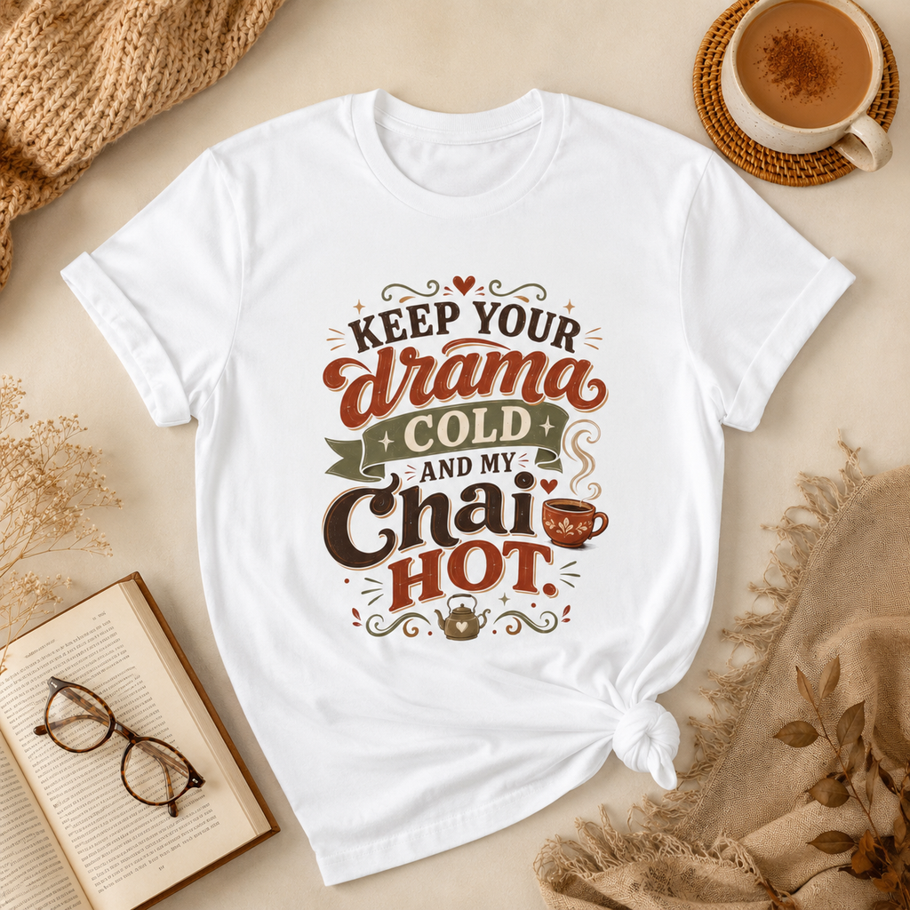“Keep Your Drama Cold and My Chai Hot” Graphic Tee