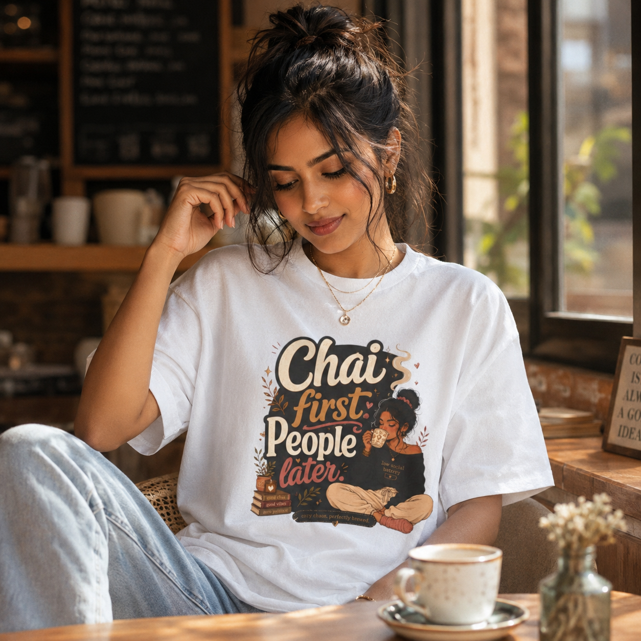 “Chai First, People Later” Graphic Tee