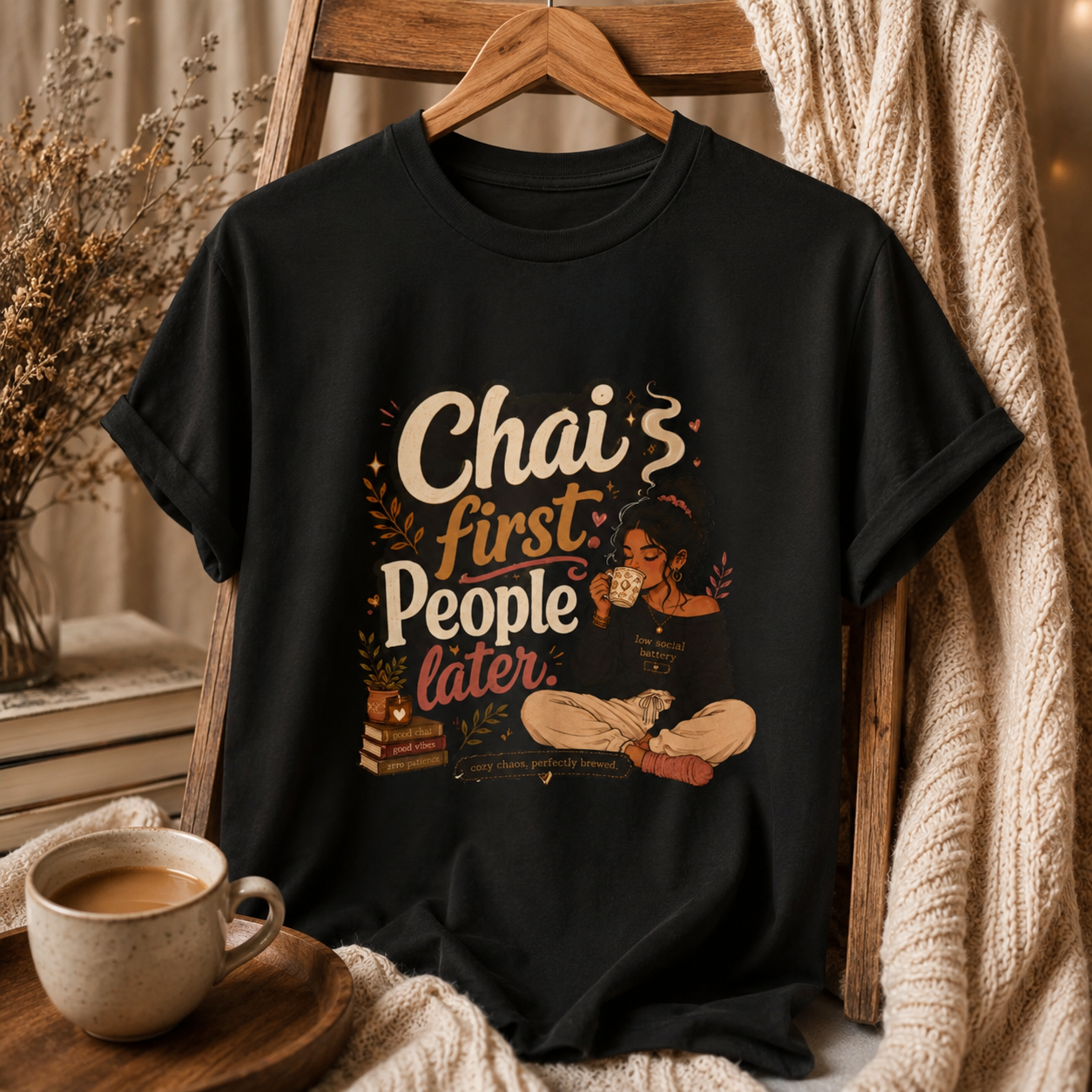 “Chai First, People Later” Graphic Tee