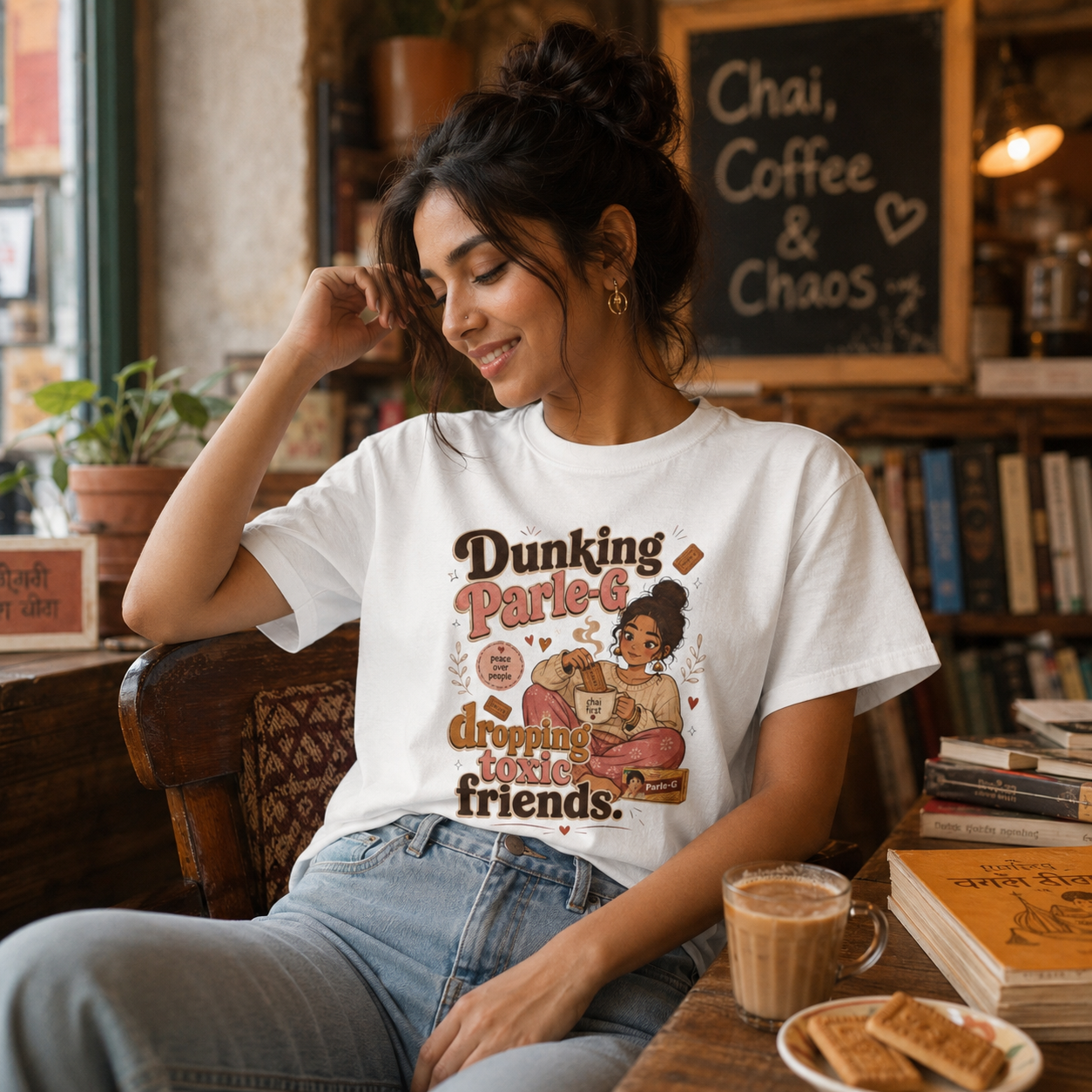 “Dunking Parle-G, Dropping Toxic Friends” Graphic Tee