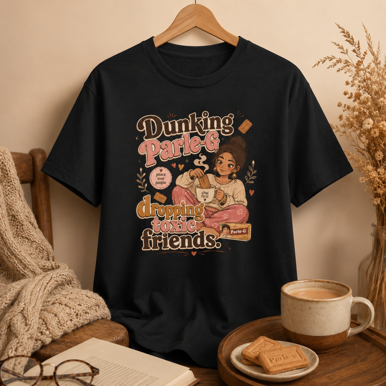 “Dunking Parle-G, Dropping Toxic Friends” Graphic Tee