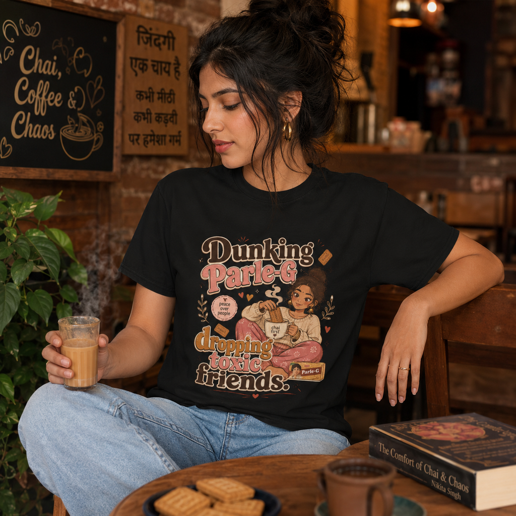 “Dunking Parle-G, Dropping Toxic Friends” Graphic Tee
