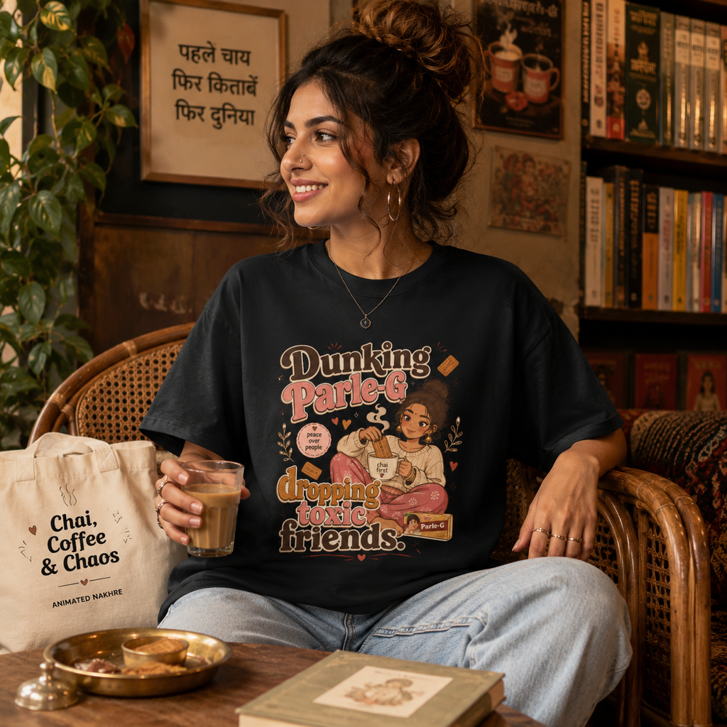 “Dunking Parle-G, Dropping Toxic Friends” Graphic Tee