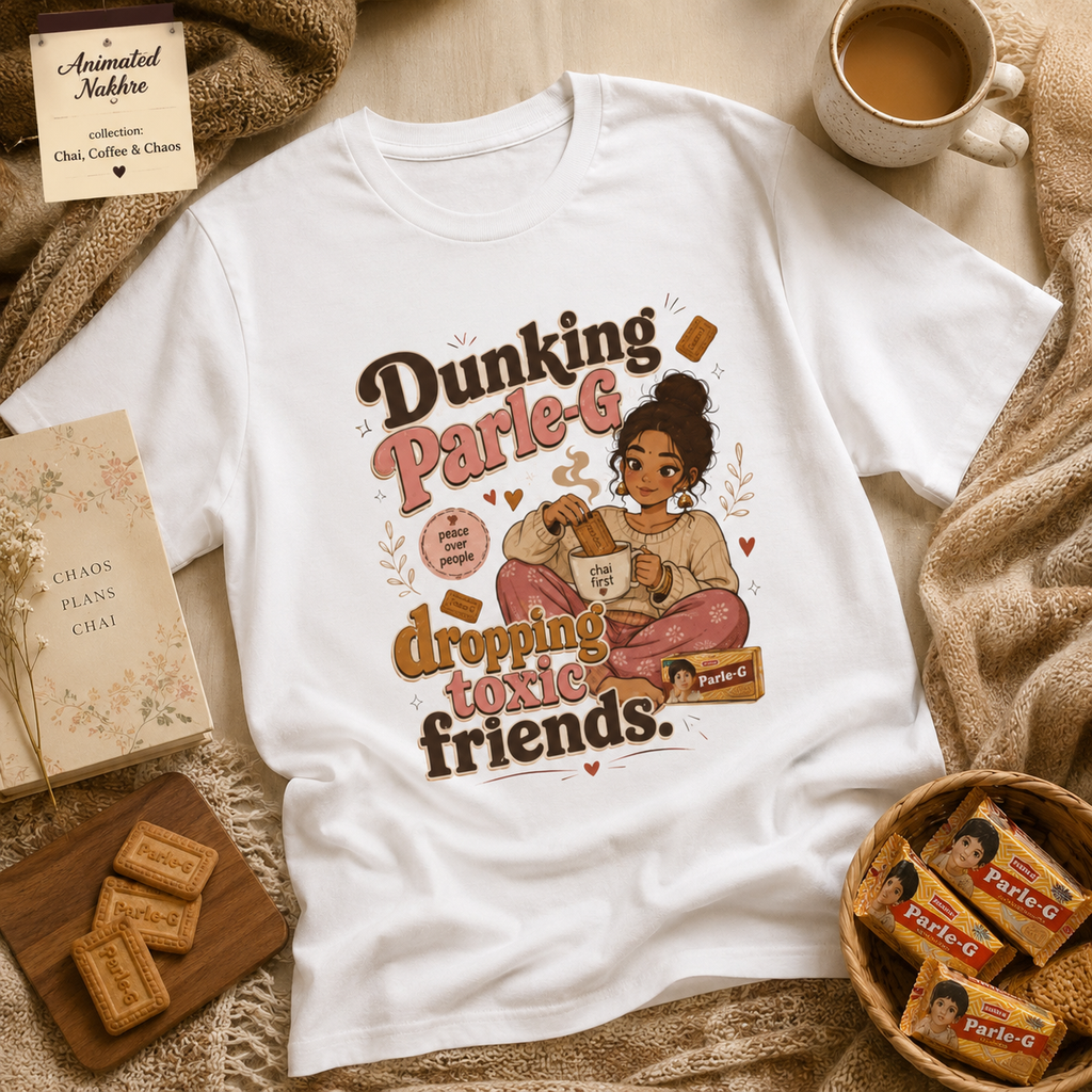 “Dunking Parle-G, Dropping Toxic Friends” Graphic Tee