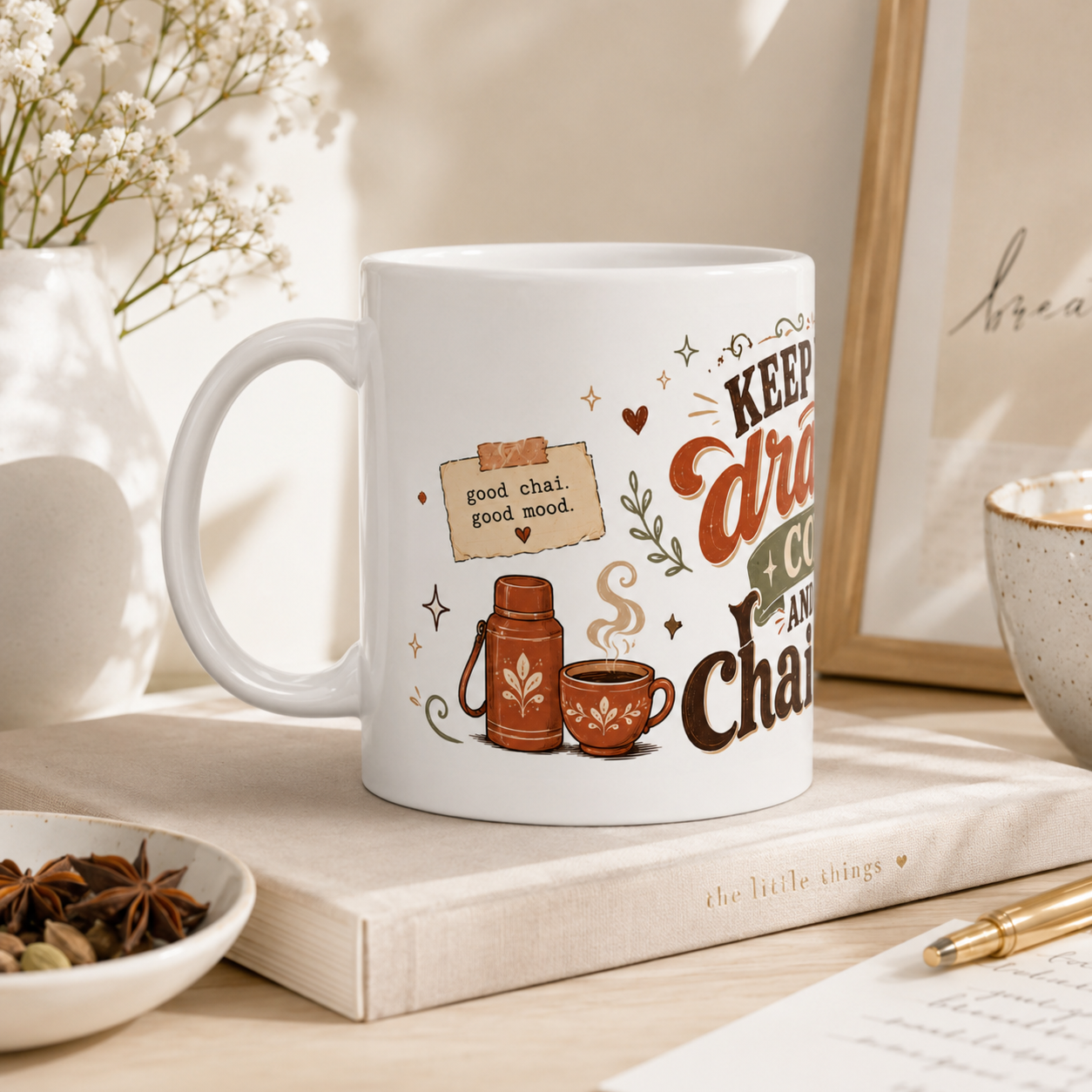 “Keep Your Drama Cold and My Chai Hot” Ceramic Mug