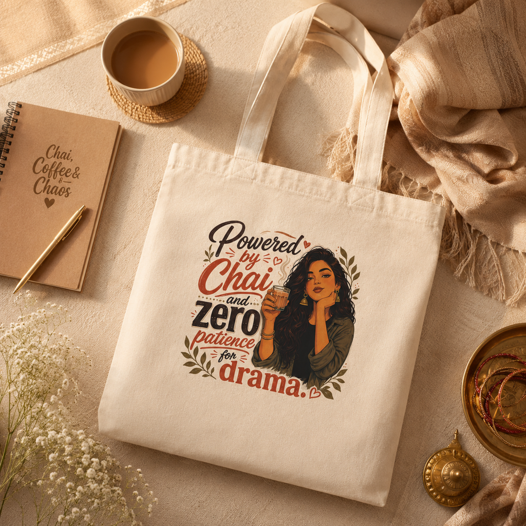 “Powered by Chai” Canvas Tote Bag