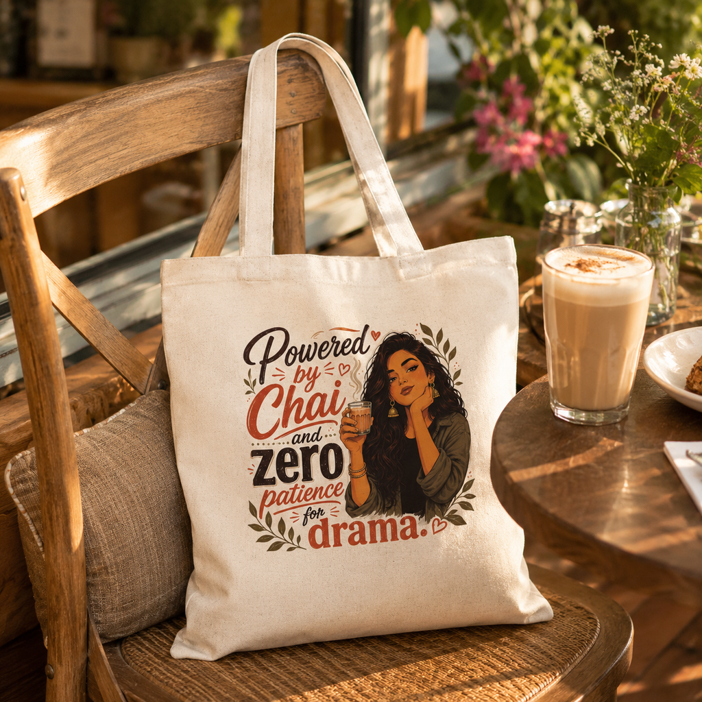 “Powered by Chai” Canvas Tote Bag