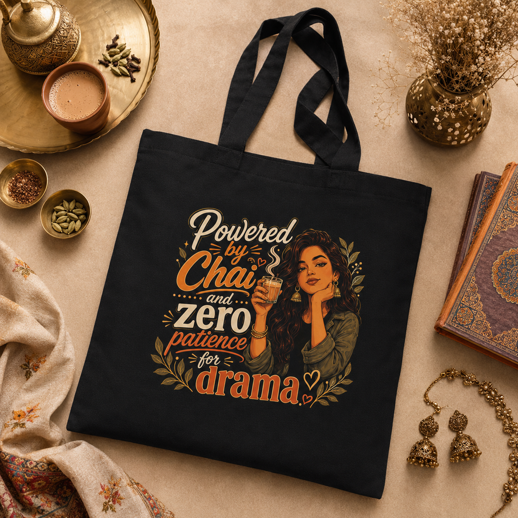 “Powered by Chai” Canvas Tote Bag