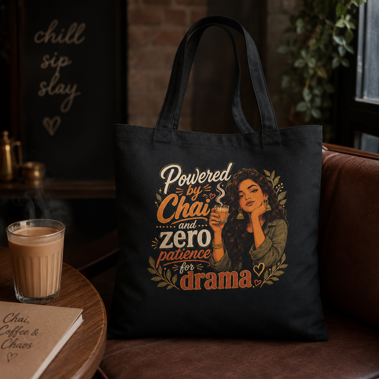 “Powered by Chai” Canvas Tote Bag