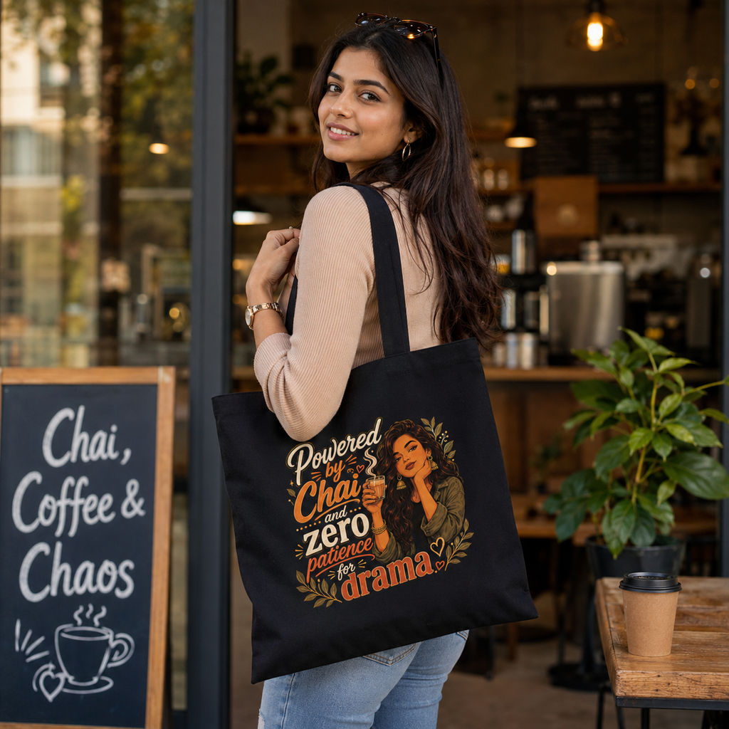 “Powered by Chai” Canvas Tote Bag
