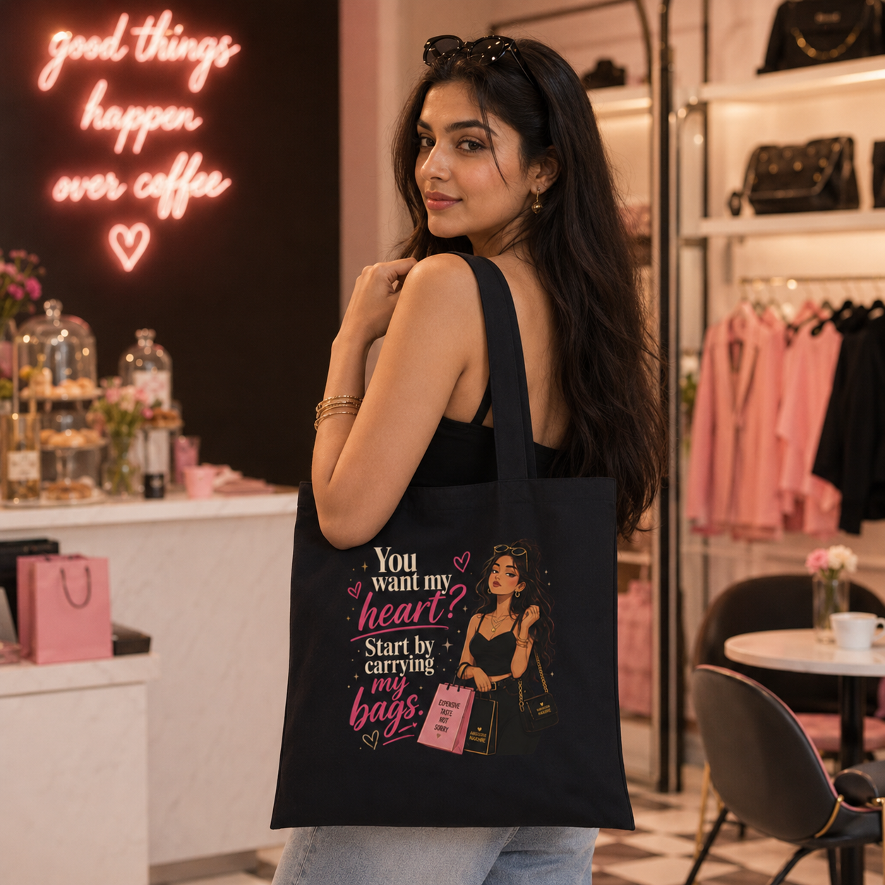 “You Want My Heart? Start By Carrying My Bags” Canvas Tote Bag