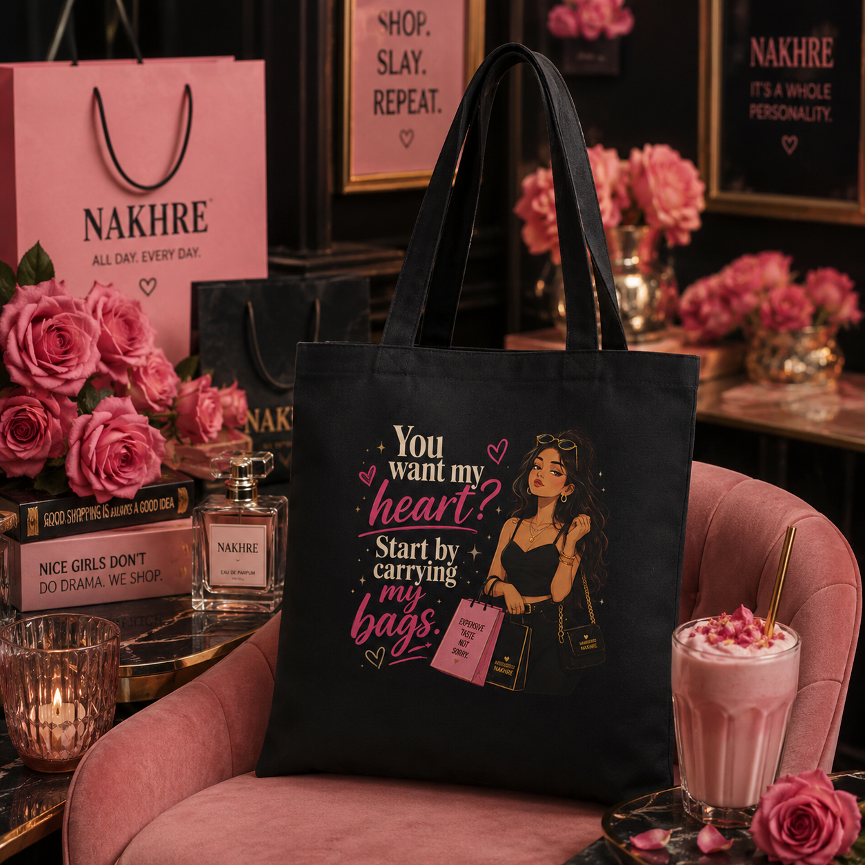 “You Want My Heart? Start By Carrying My Bags” Canvas Tote Bag