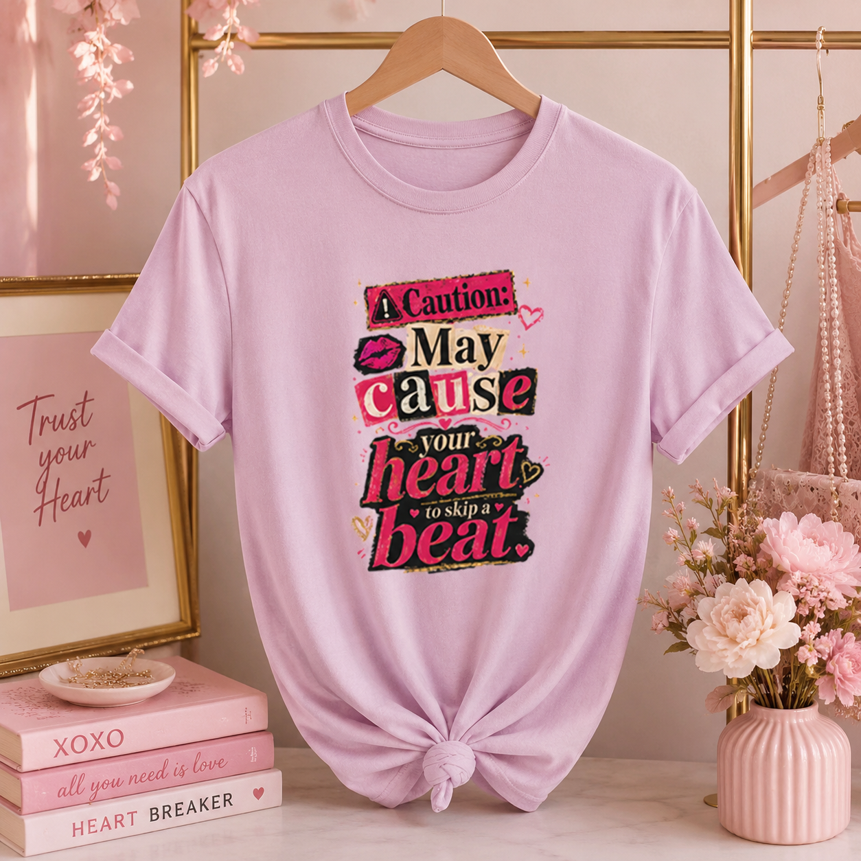 “Caution: May Cause Your Heart to Skip a Beat” Graphic Tee