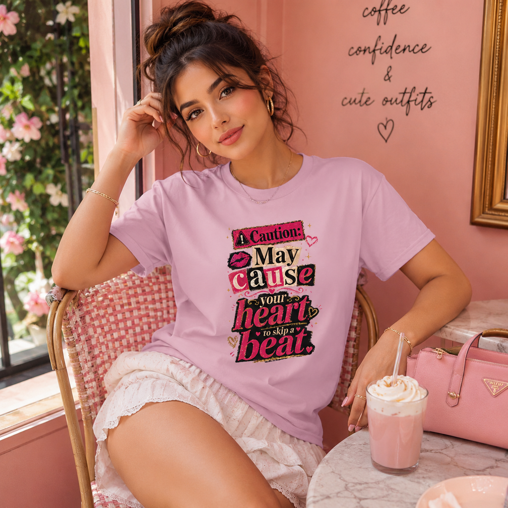 “Caution: May Cause Your Heart to Skip a Beat” Graphic Tee