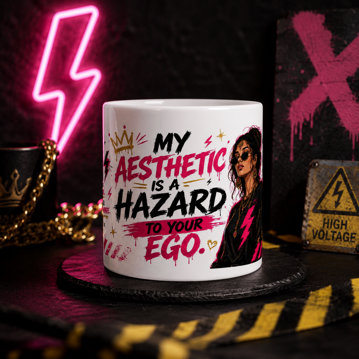 “Hazard to Your Ego” Ceramic Mug