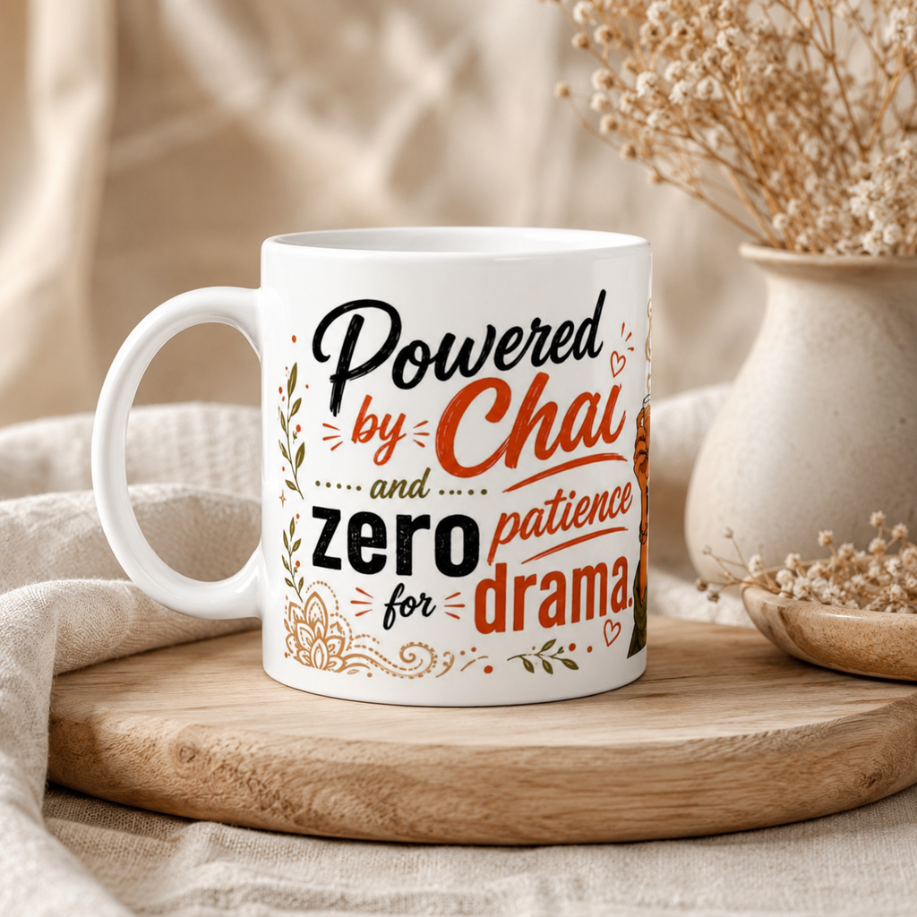 “Powered by Chai” Statement Mug