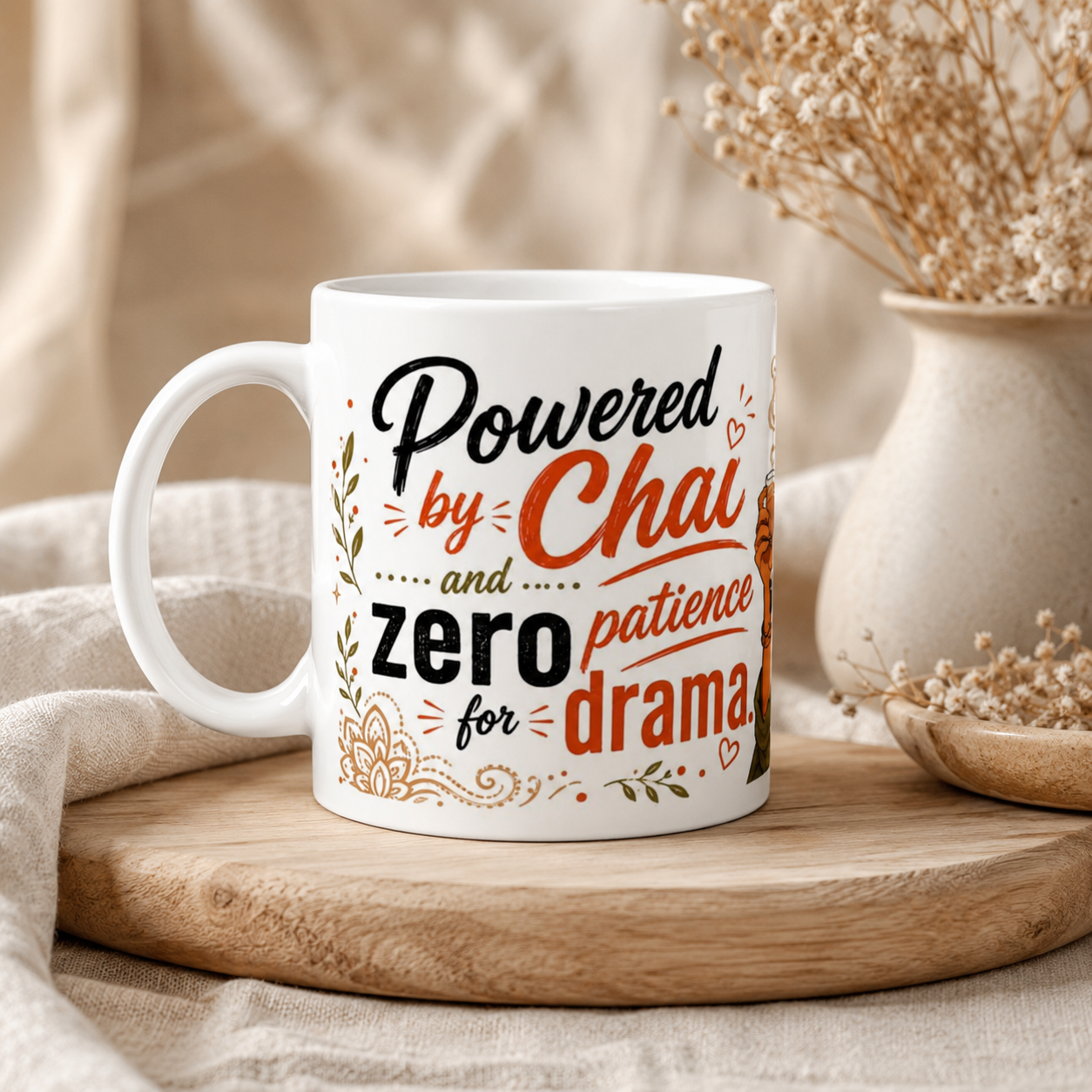 “Powered by Chai” Statement Mug