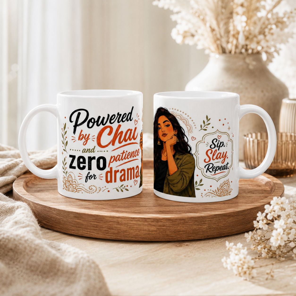 “Powered by Chai” Statement Mug