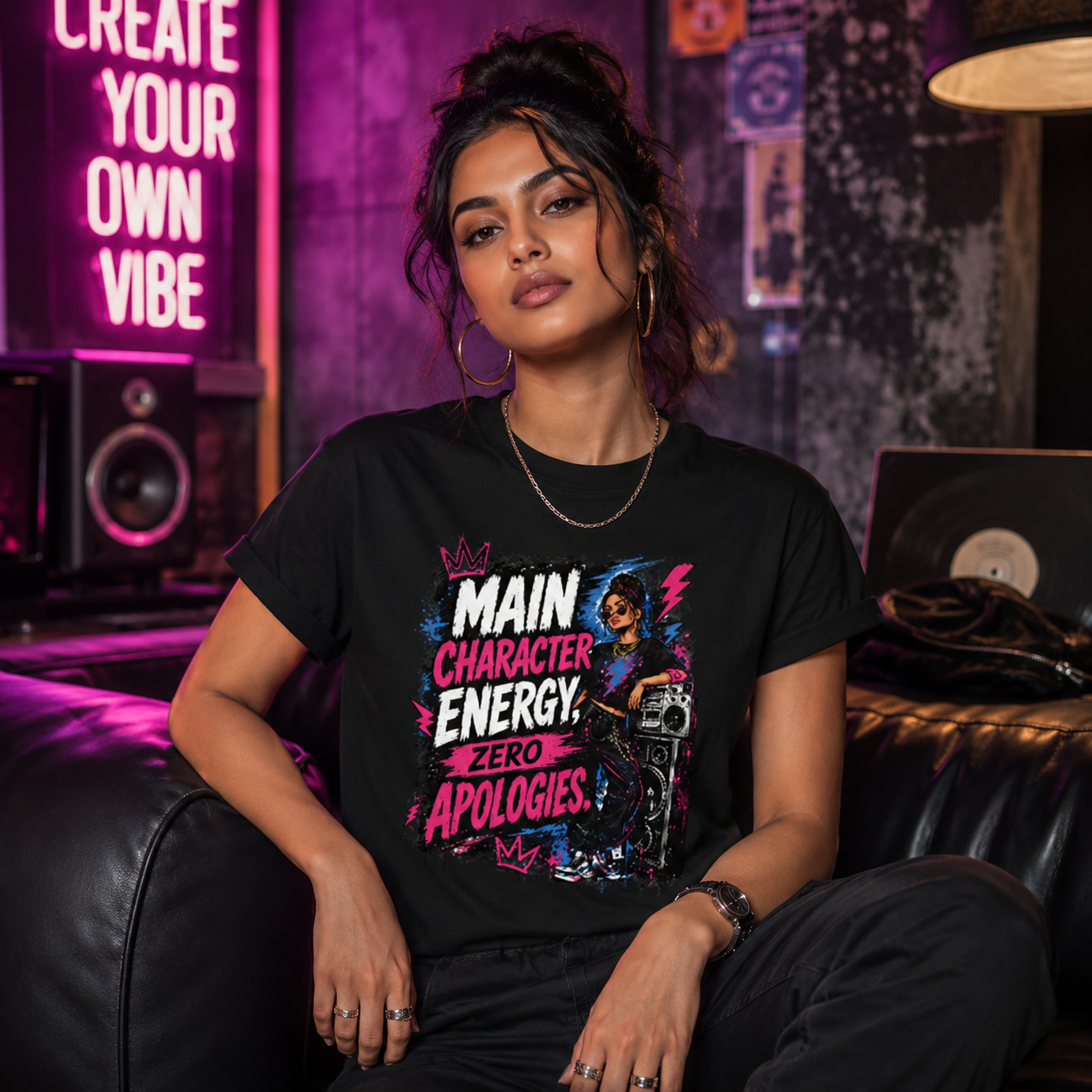 “Main Character Energy. Zero Apologies.” Graphic Tee
