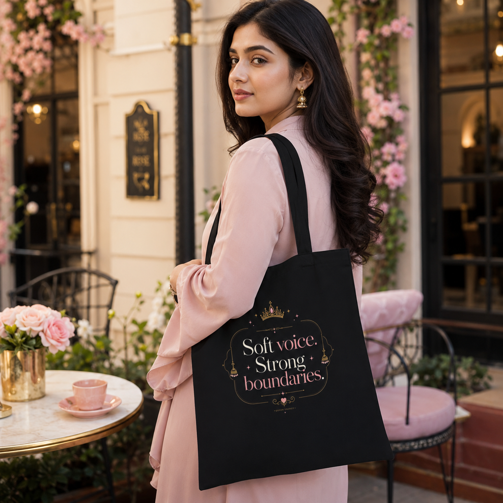 “Soft Voice. Strong Boundaries.” Canvas Tote