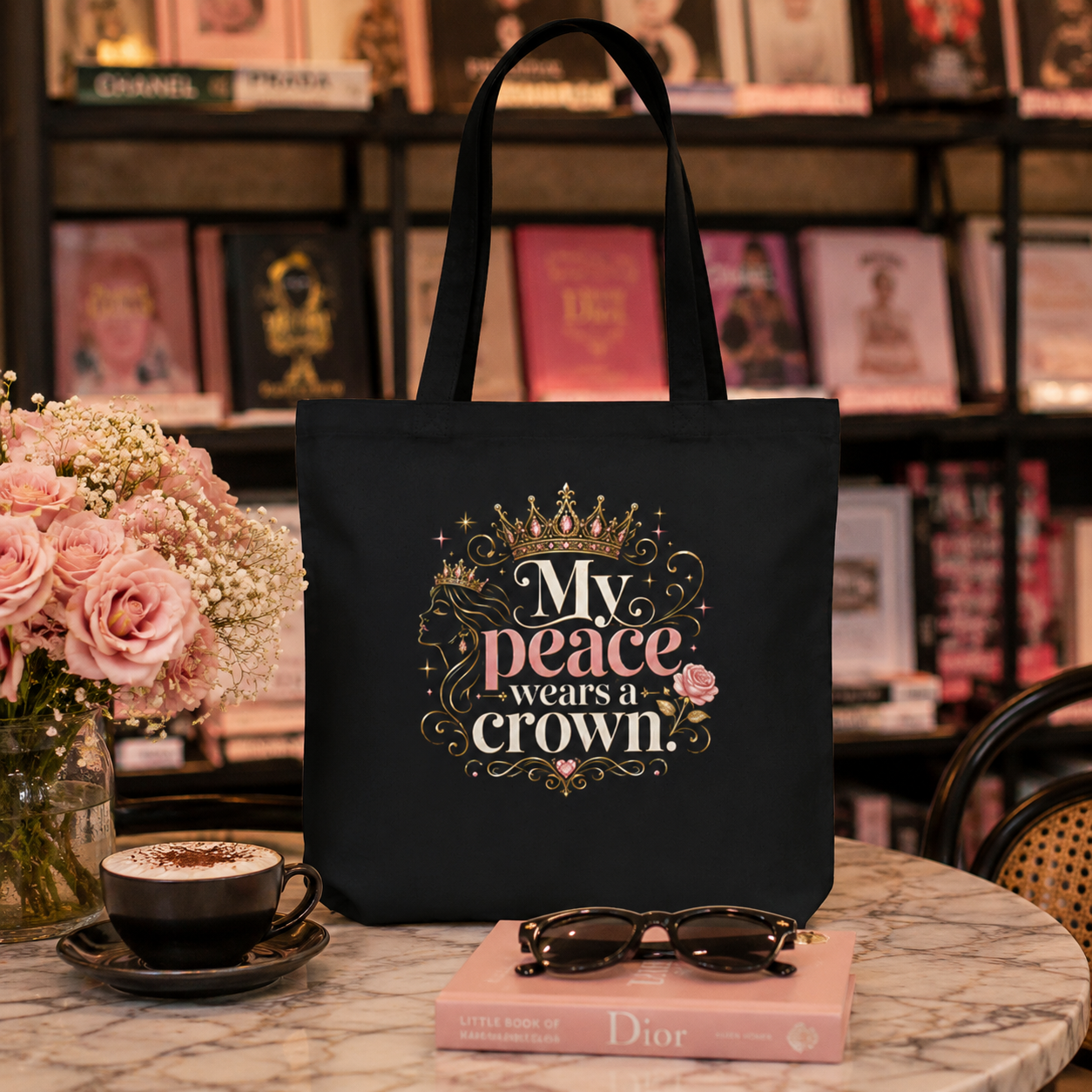 “My Peace Wears a Crown” Canvas Tote