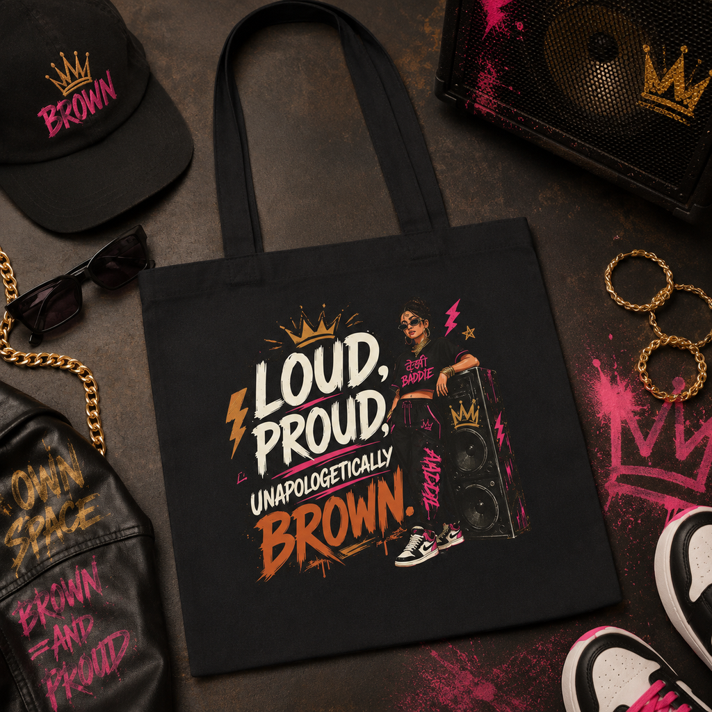 “Loud, Proud, Unapologetically Brown” Canvas Tote Bag