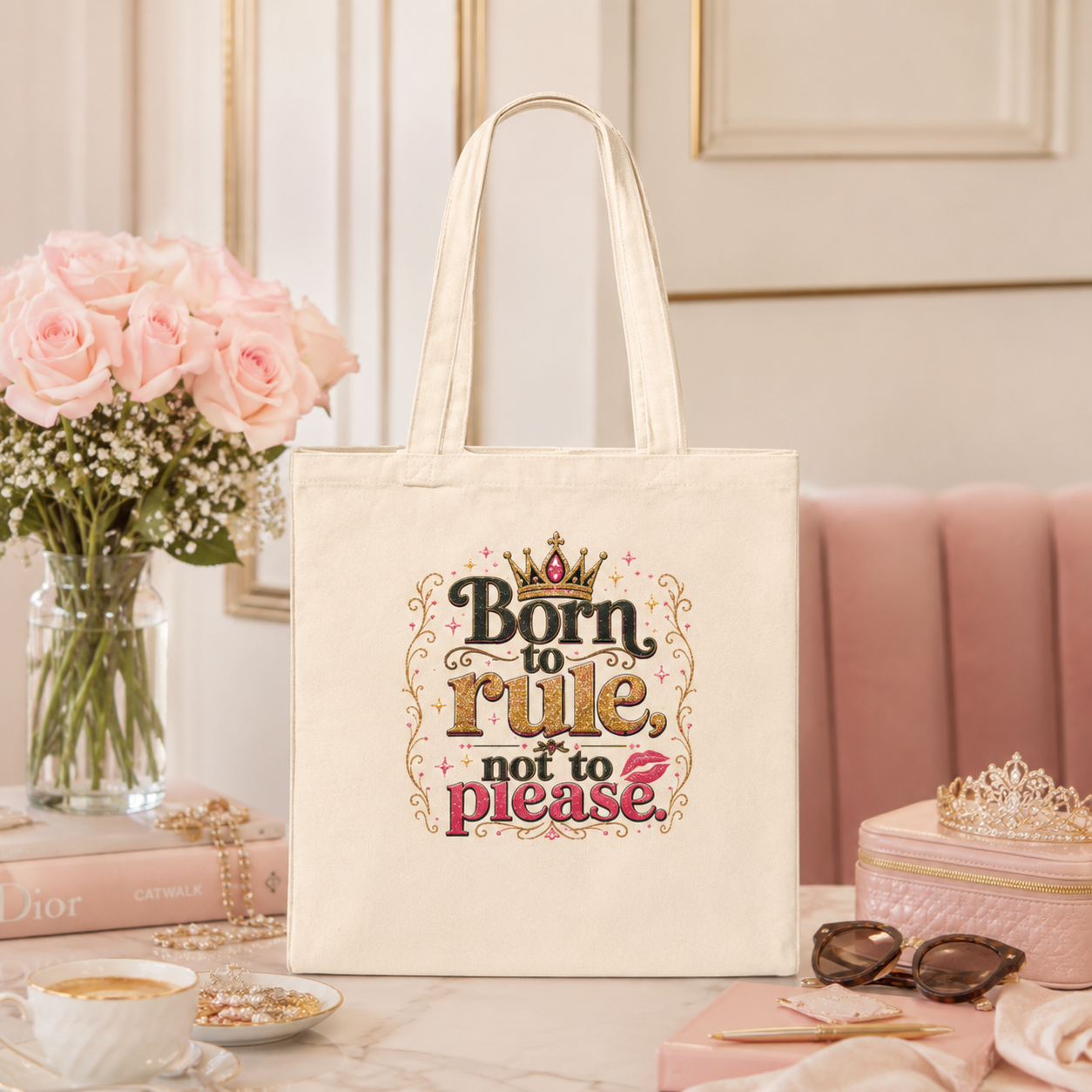 “Born to Rule, Not to Please” Canvas Tote