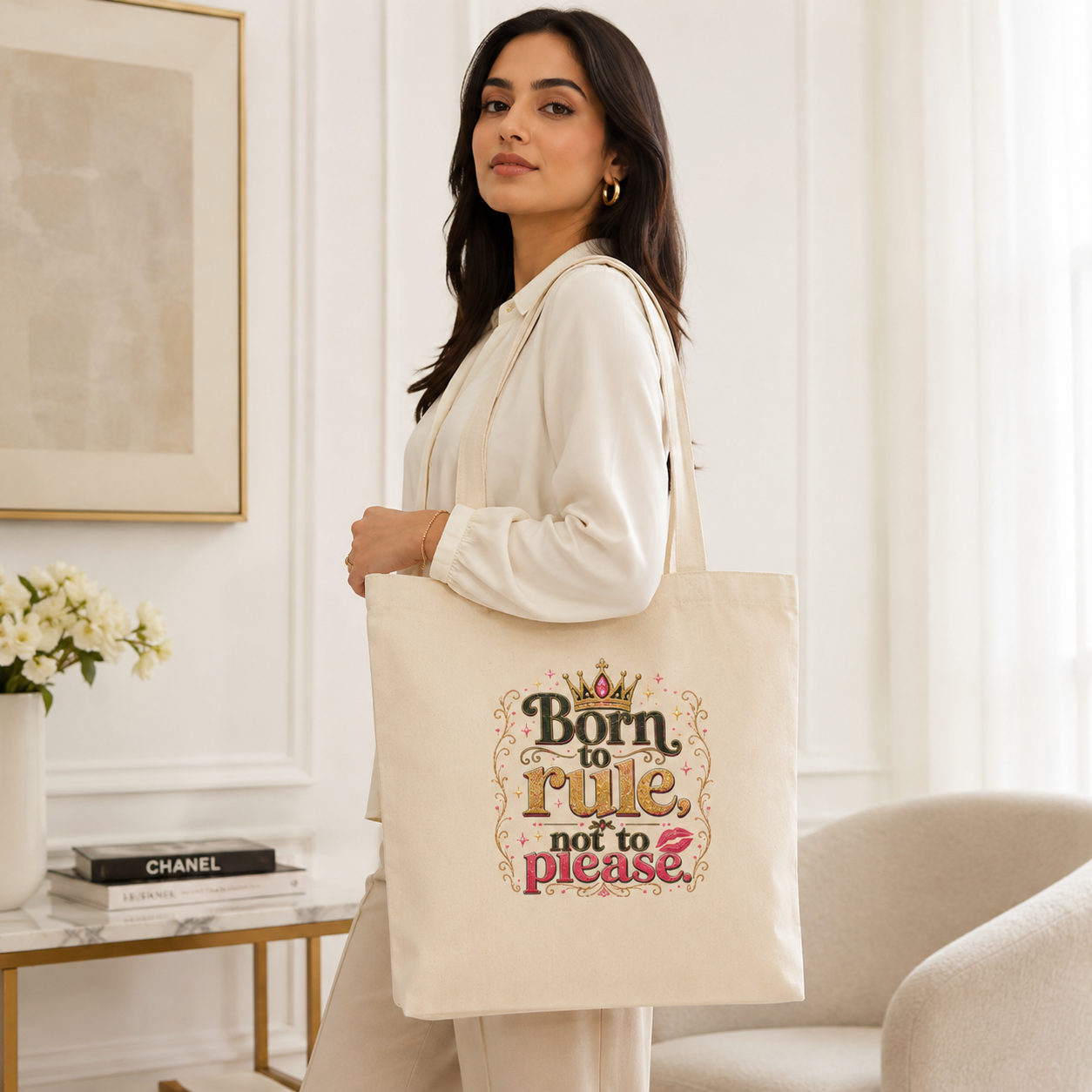 “Born to Rule, Not to Please” Canvas Tote
