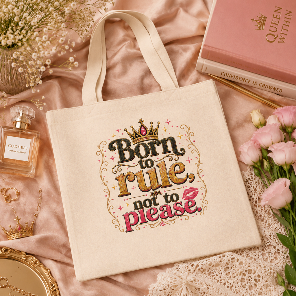 “Born to Rule, Not to Please” Canvas Tote