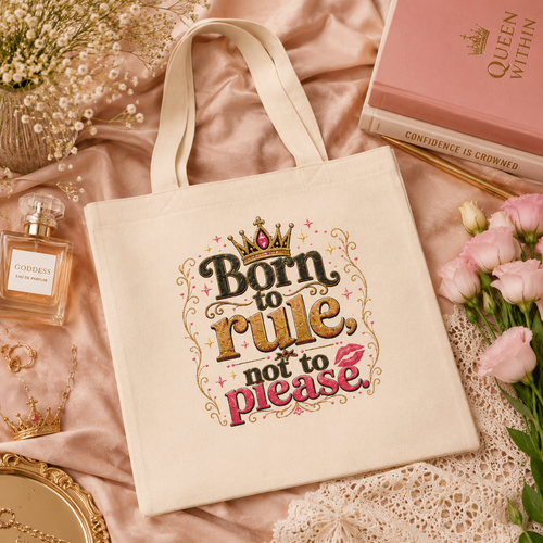 “Born to Rule, Not to Please” Canvas Tote