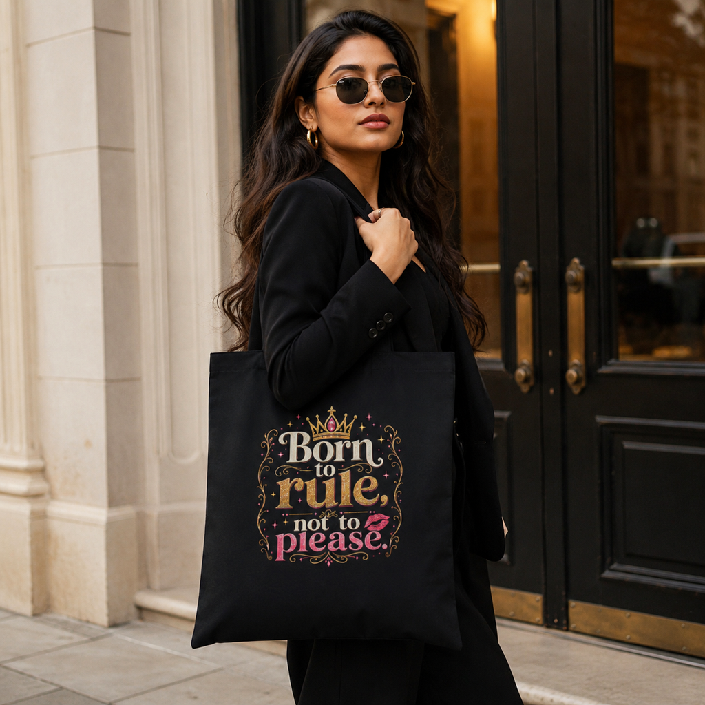 “Born to Rule, Not to Please” Canvas Tote