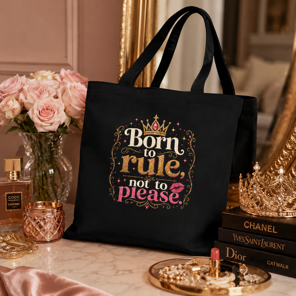 “Born to Rule, Not to Please” Canvas Tote