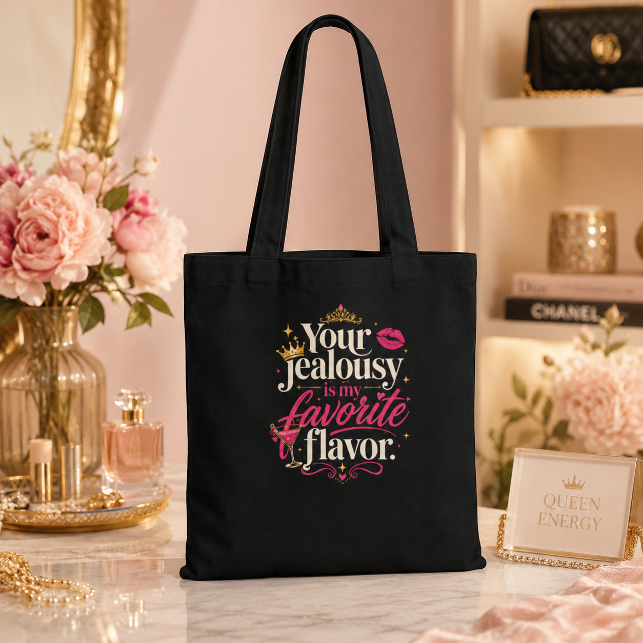 “Your Jealousy Is My Favorite Flavor” Statement Tote Bag