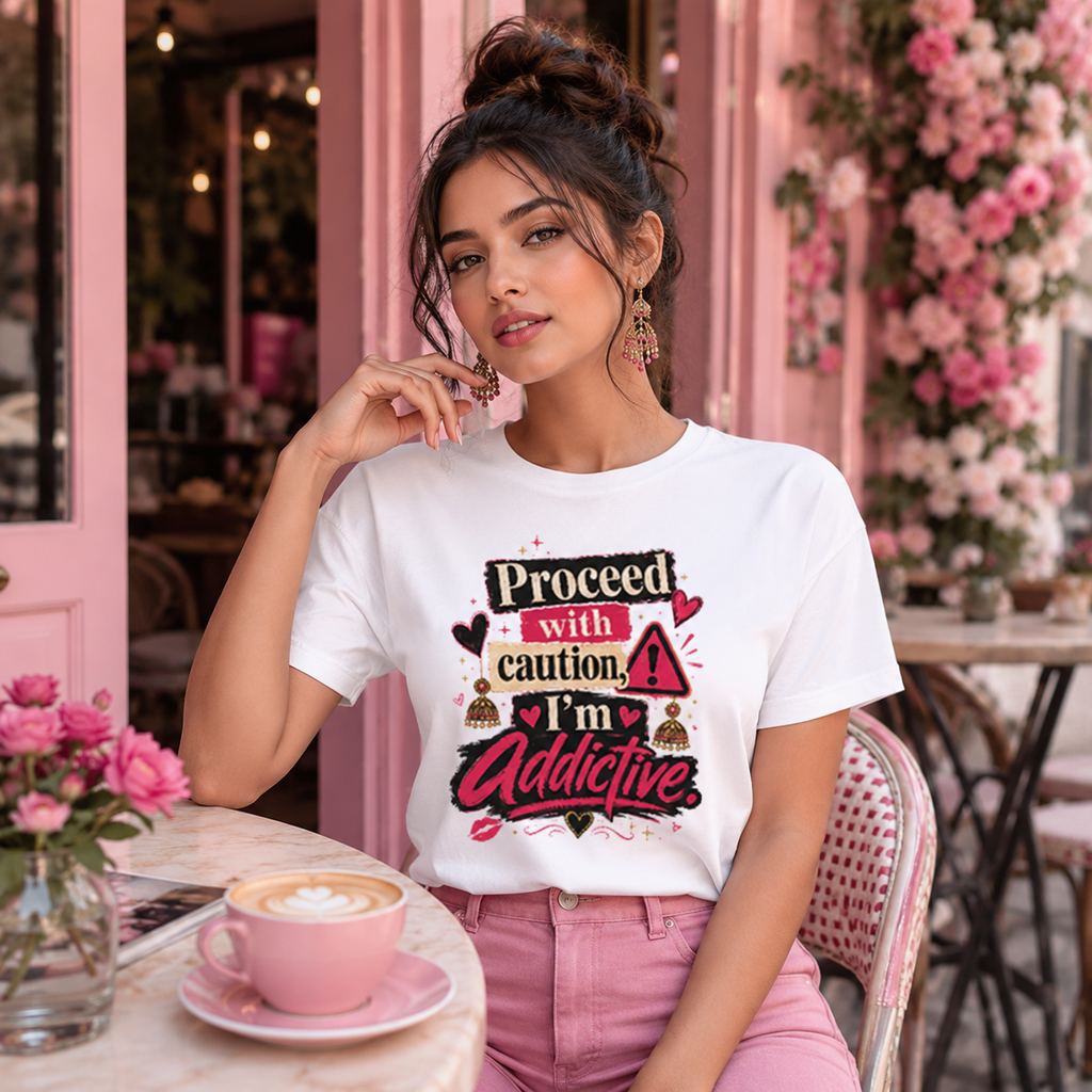 “Proceed With Caution, I’m Addictive” Graphic Tee