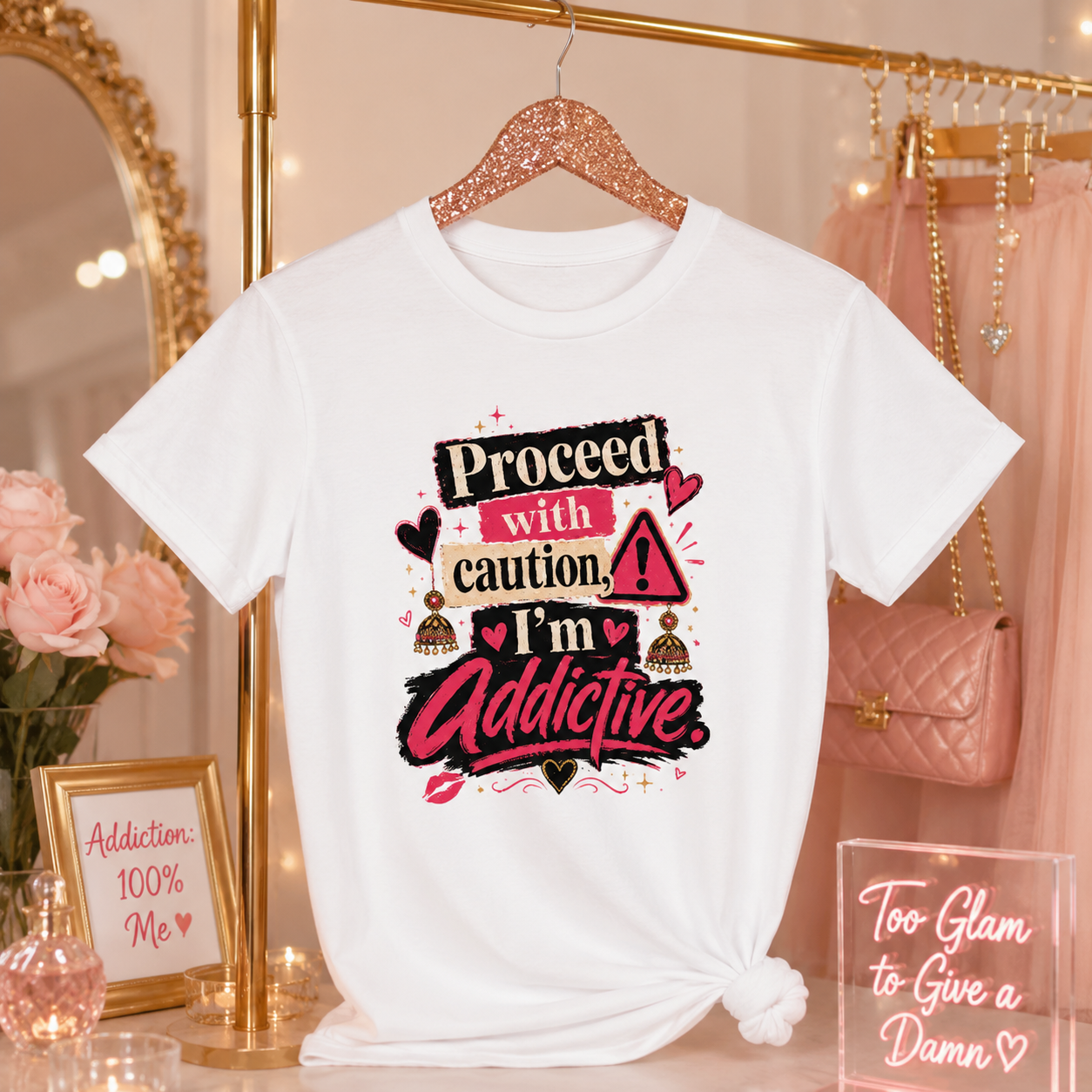 “Proceed With Caution, I’m Addictive” Graphic Tee