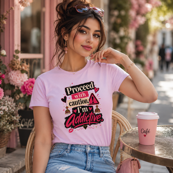 “Proceed With Caution, I’m Addictive” Graphic Tee