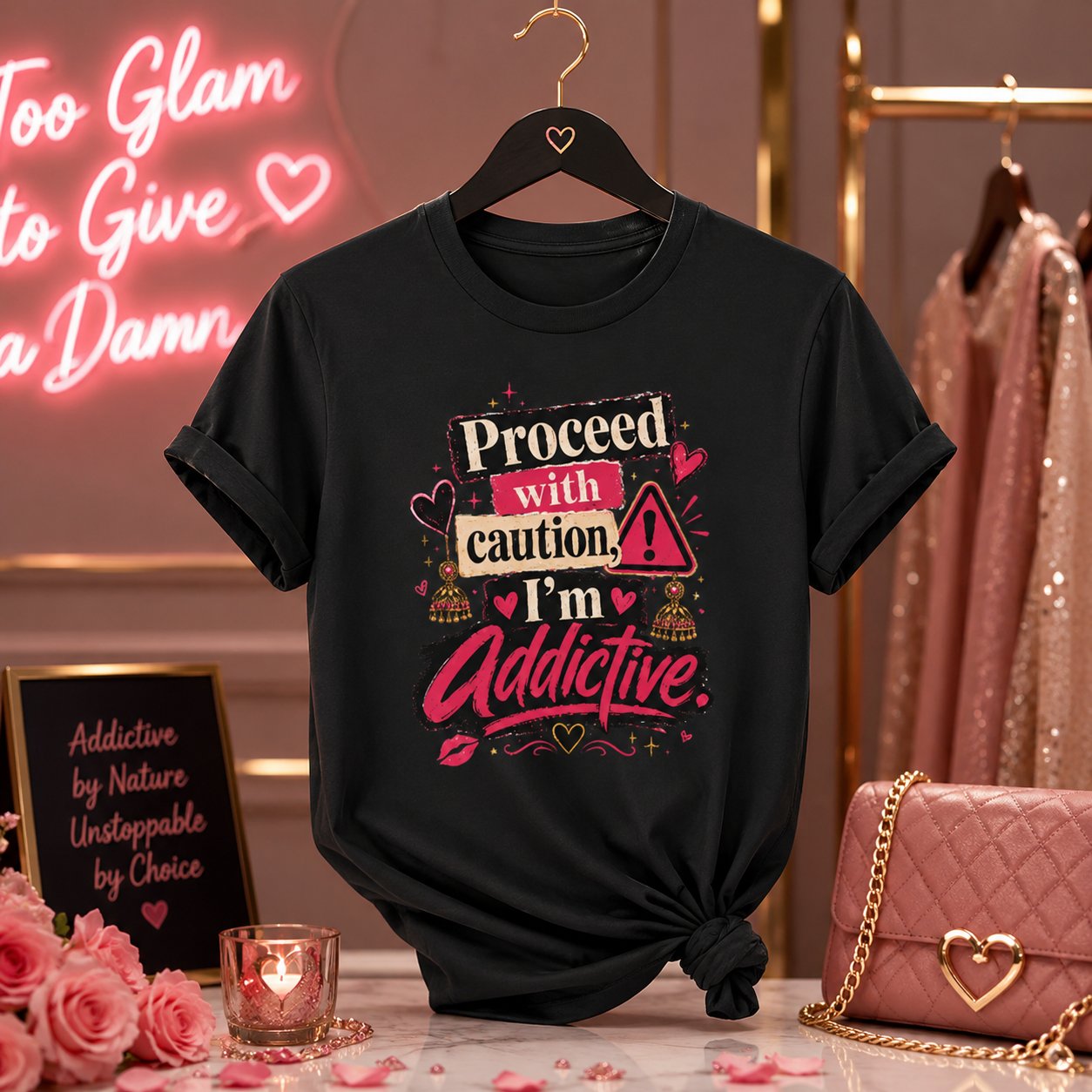 “Proceed With Caution, I’m Addictive” Graphic Tee