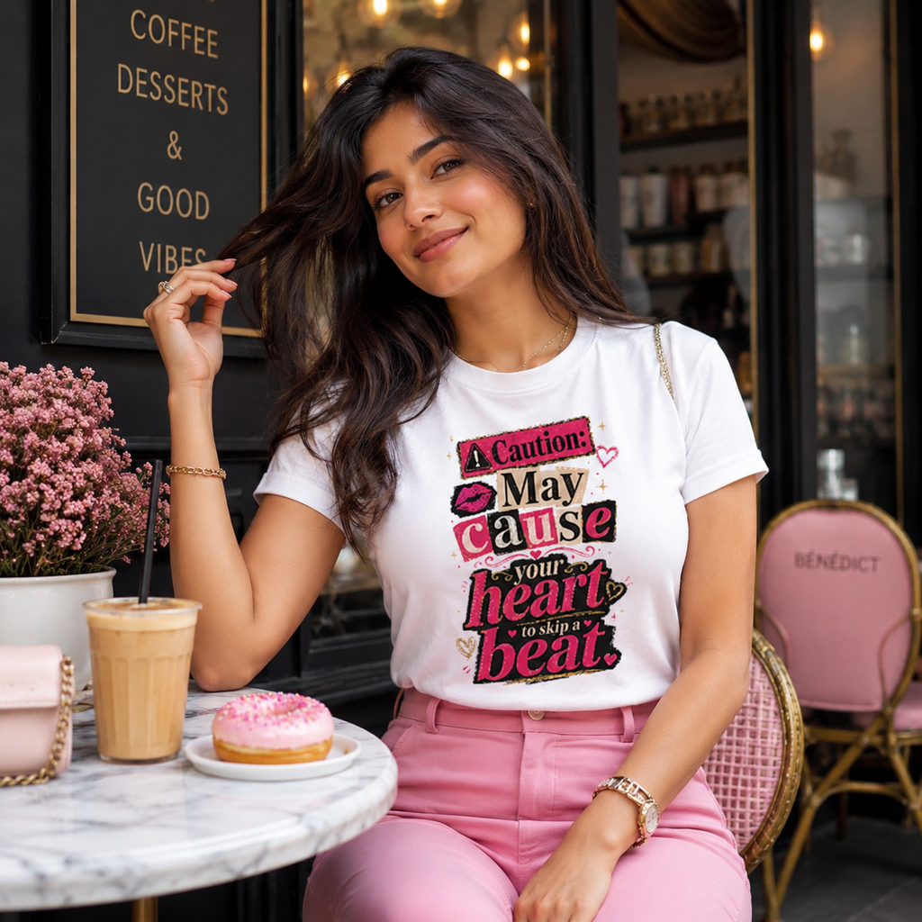 “Caution: May Cause Your Heart to Skip a Beat” Graphic Tee