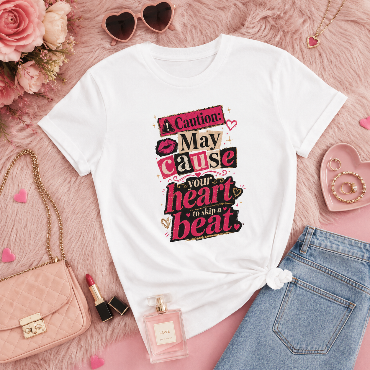 “Caution: May Cause Your Heart to Skip a Beat” Graphic Tee