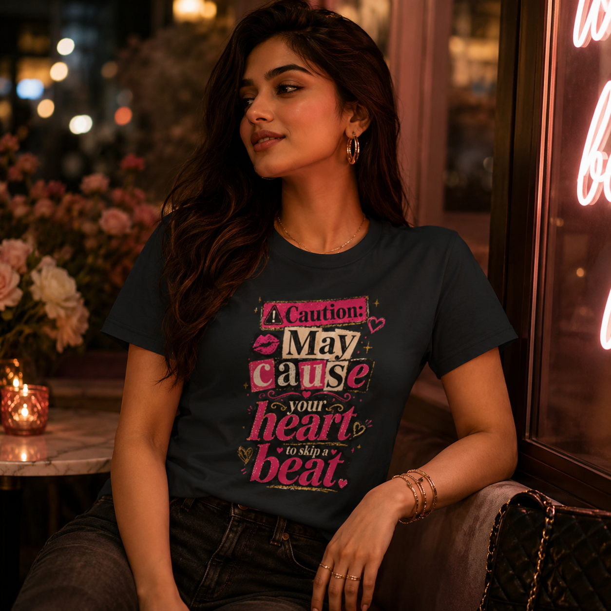 “Caution: May Cause Your Heart to Skip a Beat” Graphic Tee
