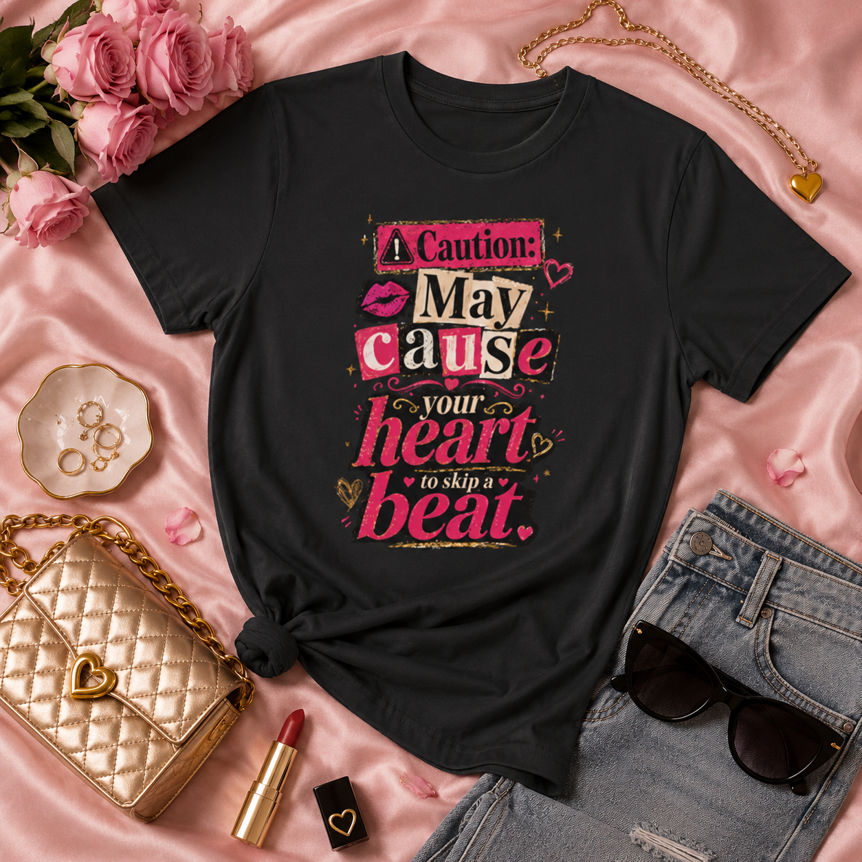 “Caution: May Cause Your Heart to Skip a Beat” Graphic Tee